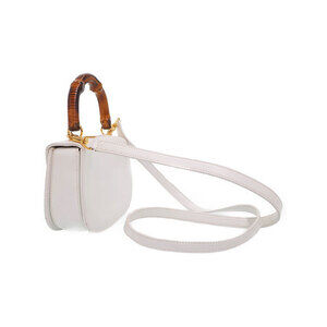 Gucci Top Shoulder Handbag Leather Bamboo Bag Handle